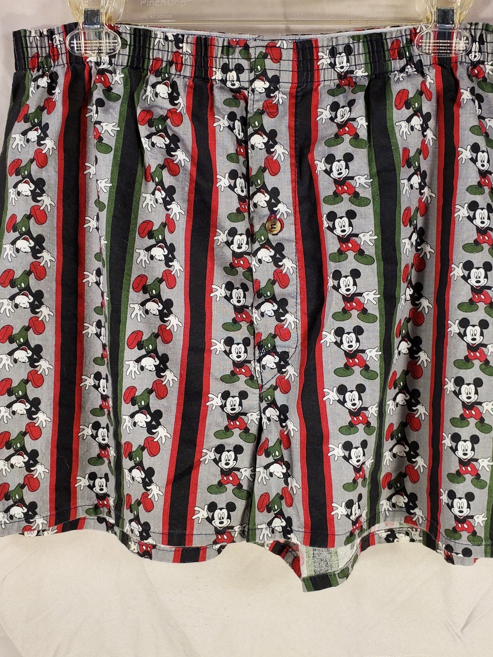 Mickey Mouse Striped Cotton Boxers - Gray/Red/Green